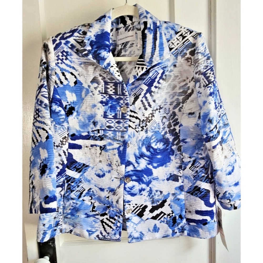 NWT Alfred Dunner sheer shutter lined jacket blazer woman Sz 10